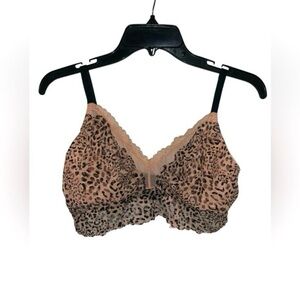 Victoria's Secret "The T-Shirt" Nude Leopard Posey Lace Bralette.